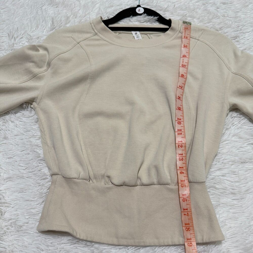 Women Lululemon Softstreme Ribbed-Hem Pullover Natural Ivory Size 2 - Picture 5 of 10